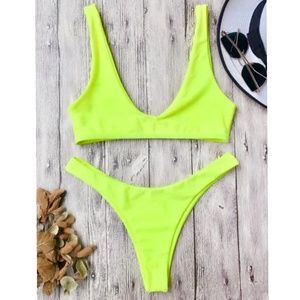 Zaful Neon Yellow Bikini